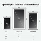 ApoloSign 21.5" Digital Calendar: Dual Mode Calendars with Google Play & Multi-calendar Sync, Electronic Planner & Chore Chart, Smart Touchscreen, Interactive Display for Family Schedules (Gray Wood, 21.5-inch)