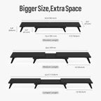 loukin Dual Monitor Stand Riser for Desk, 43.6"*8.2"*3.2" Large Computer Stand for 2 Monitors, Laptop, Printer, Length and Angle Adjustable Computer Shelf, Home Office,Max 43.6" Length(Black)