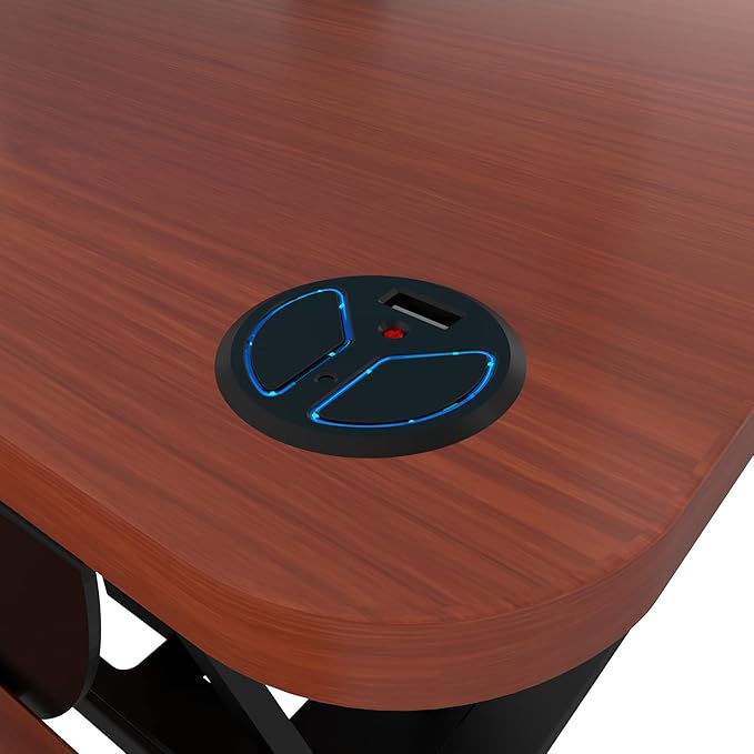 VERSADESK® PowerPro™ 36” x 24” Standing Desk Converter | 7.75” - 23.5” Electric Height Adjustable Sit to Stand Desk Riser w/ Keyboard Tray & USB Hub - Ergonomic Workstation for Home & Office, Cherry