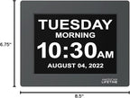 American Lifetime 【New 2024】 Dementia Clock Large Digital Clock for Seniors, Digital Clock Large Display with Custom Alarms, Clock with Day & Date for Elderly, Large Number Digital Clock Grey