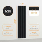 Tao.space 6 Pack Acoustic Panels 3D Wave Sound Proof Foam for Walls, 47.2"x11.8" Self-Adhesive Sound Absorbing Panels for Noise Reduction in Home Office & Studio, Decorative Wall Tiles (Black)