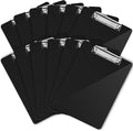 Black Plastic Clipboards (Set of 12) Multipack - 12.5x9 Inch Clipboard Holds 100 Sheets, Low Profile | Colored Acrylic Clip Boards in Bulk for Kids & Professionals