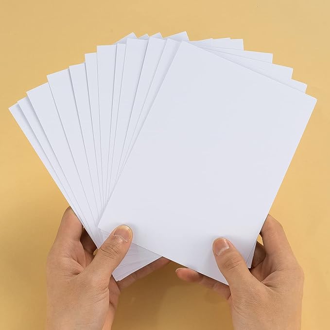 50 Sheets Blank Cardstock Paper 250 GSM Thick Heavy Cards Stock for DIY Art Projects, Card Making, Postcards, Greeting Cards, Birthday Party, Wedding Invitation (White, 5x7 inches)