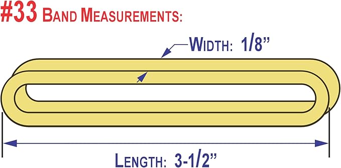 3-1/2" x 1/8'' - Size #33 - Rubber Band Depot - Everyday Rubber Bands, Business Bands - Approximately 820 Per Bag - 1 Pound Bag