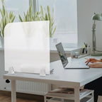 KONKENIE Acrylic Office Privacy Partition Indoor Desk Divider Guard Rectangle Desktop Privacy Panel Privacy Shield Screen for Classroom Office Reception Station Bakery Translucent (17x18x2”,1PCS)