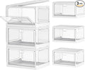 Kmiectse Clear Storage Bin with Lid 3 Pack 【Stackable & Sturdy】 Plastic Multifunctional Folding Storage Bins for Bedroom, Living Room, Study,Room, 23 QT Folding Box with Magnetic Door