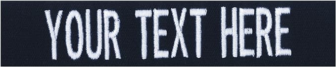 Custom Uniform Name Tapes Solid Colors. Made in The U.S.A. Ships Under 24 Hours. Dark Blue Fabric, 4 Inch Sew on