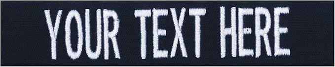 Custom Uniform Name Tapes Solid Colors. Dark Blue Fabric, 3.5 Inch Hook Fastener (Uniform Ready Fastener)