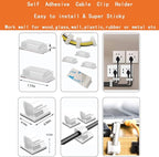 319pcs Cable Management Organizer Kit, Desk Cord Organizer, 98 Adhesive Cable Clips Holder, 17 Reusable Cable Strap, 4 Cable Sleeve Split, and 200 Nylon Cable Zip Ties (White)