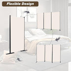 CHOSENM Room Divider, 3 Panel Folding Privacy Screens with Wider Support Feet, 6 Ft Portable Room Partition for Room Separator, 102" W X 71" H, Beige