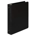 Samsill Economy 1 Inch Mini 3 Ring Binder, Made in The USA, Round Ring Binder, Non-Stick Customizable Cover, 1" Storage, Single, Black