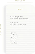 Pinesman - Elegant Desk Notepads for Professionals, Executive's Memo Pads, Minimalist, Gold Foiled, Lined Layout, 3 Pack, 225 Sheets Total (75 Each), 6.3" x 3.9”, 80 GSM, Eco-friendly, FSC™ Certified