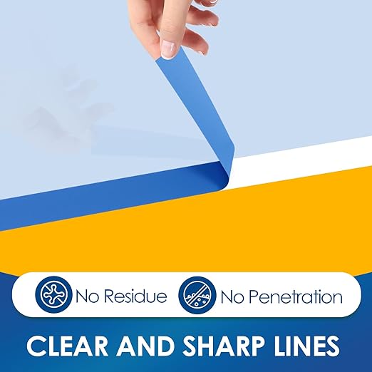 48 Rolls Blue Painters Tape Bulk 1 Inch, Paint Tape 0.94In× 55 Yards, Upgrade Masking Painter's Tape for Walls Painting Car Crafts Home UV Resistant, Total 2640 Yards