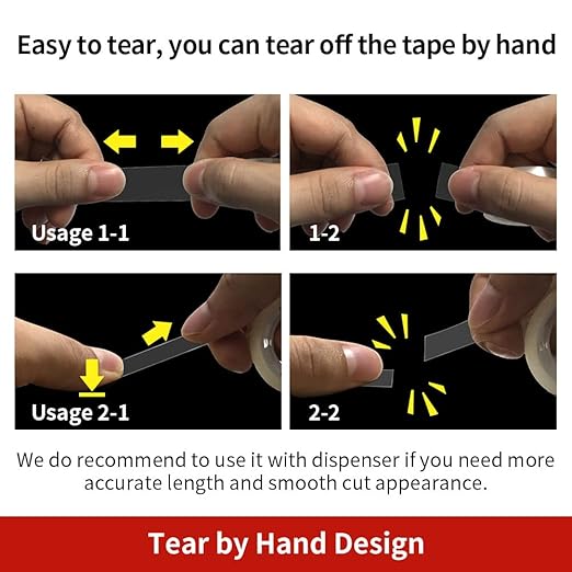 12 Rolls Transparent Tape Refills for Dispenser, Clear Tape, 3/4 x 1000 Inches, Easy Tear, Glossy Gift Wrap Tapes, Home Office Supplies and Back to School Supplies for College and Classrooms