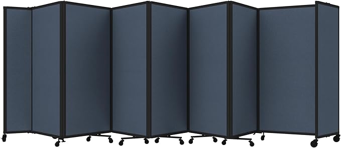 Versare Room Divider 360 Portable Wall Partition | Folding Panels | Large Freestanding Divider | Locking Wheels | Temporary Room Separator