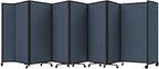 Versare Room Divider 360 Portable Wall Partition | Folding Panels | Large Freestanding Divider | Locking Wheels | Temporary Room Separator