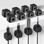 12 Pack Cable Clips, Cord Organizer, Cord Holder for Nightstand, Magnetic Cord Organizer, Strong Adhesive Charging Cable Keeper, Clip Holder