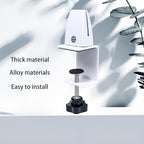 Adjustable Desk Divider Partition Clips, Sneeze Guard Support Clamps for 1/8" to 1" Thick Panels, Desk Privacy Panel Clips for Office and Home Use, 6-Pack, White