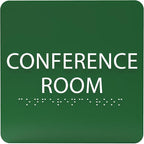 ADA CENTRAL SIGNS - 6" X6" Conference Room Sign- ADA Compliant Tactile Graphics Grade 2 Braille Text Acrylic Wall Signs - Authorized Personnel Only, Meeting Privacy Door Sign for Schools, and Offices