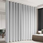 cbsroro Room Divider Blackout Curtain Track Curtains Wall Dividers Panels Screen for Living Rooms Bedroom Office Privacy Partition Separation, W100 × L96 Inch,1 Panel, White
