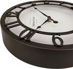 Presentime & Co 10" Farmhouse Series Wall Clock, Vintage Style, Retro Clock, Silent no Ticking, Oil Rubbed Bronze Finish