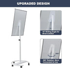 Mobile Whiteboard, 36x24 Inches Standing White Board on Wheels, Portable Magnetic Dry Erase Board with Stand, Height Adjustable Easel Style Rolling Whiteboard for Classroom, Office, Teacher, Home