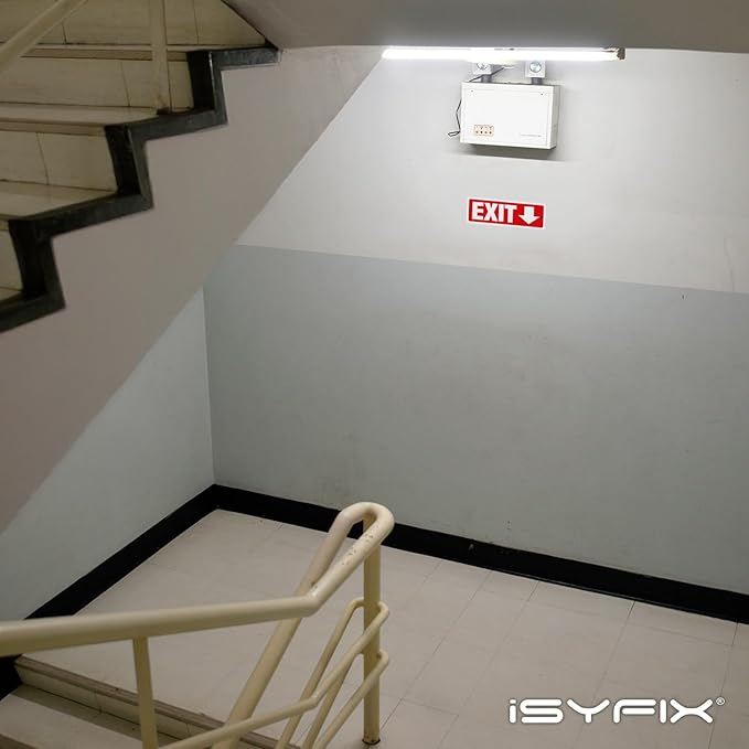 iSYFIX Exit Signs 2 Pack 12x4 Inch with Directional Down Arrows - Rust Free Aluminum, Laminated for UV, Weather, Scratch Resistance - Ideal for Offices, Schools, Theaters, Restaurants