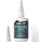 Medium-Thin Super Glue, 56.8 Gram (2 oz) Fast CA Glue with Anti-Clog Cap & Microtips, Instant Clear Cyanoacrylate Adhesive for Woodworking Woodturning 3D Printing PLA Plastic Ceramic Shoe Model
