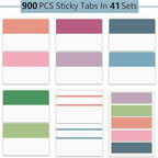 ELII 900 PCS Book Tabs 2 Inch Sticky Index Tabs, Colored Page Markers Repositionable Tags Reading Tabs Self Adhesive Tape Flags for Books, Binders, Notebook and File Folders