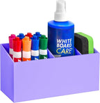 Banafich Magnetic Dry Erase Marker Holder, Acrylic Magnet Pen Holder for Whiteboard, Refrigerator, Magnetic Fridge Organizer for Office, Classroom, Whiteboard Maker Holder, Locker Organizer-Purple
