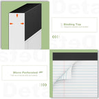 6 Pack Legal Pads 8.5 x 11 College Ruled Notepads, White Note Pads 8.5'' x 11'' Writing Pads Narrow Ruled Lined Paper Pads, 30 Sheets Per Note Pad, Legal Notepads for Work Study Daily Note Taking List