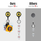 MNGARISTA Upgraded Heavy Duty Retractable Keychain with Belt Clip, 10 OZ Retraction, 31.5" Stainless Steel Cord, ID Badge Reel with Badge Strap and Key Ring, 2 Pack