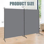 Room Divider 2 Panel Large Privacy Screens, 142''x72''H Upgraded Room Divider Wall for Room Partitions, Tall 6FT Partition Room Dividers Screen Panel for Bedroom Office School, Portable Partition Wall
