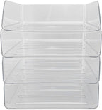 Jeanoko Desk Letter Tray Set Transparent Stackable Organizer for Home Office A4 Paper Storage 4 Layers