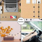 ITUGOU 100 PCS White Adhesive Cable Clips Cord Organizer (Small, Medium,Large),Wire Holder for Cable Management, Outdoor Light Clips Light Hooks for LED String,Car Dash Cam, Extension Cord (White)