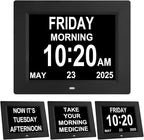 TMC 【New 2026】 Dementia Clock Large Digital Clock for Seniors, Large Display with Custom Alarms, Digital Calendar Alarm Day Clock with Day & Date for Elderly, Clear Numbers Alzheimer (Black, SD)