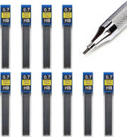 DreamAug 0.7mm HB Mechanical Pencil Lead Refills – 120 Pieces (10 Tubes x 12 Leads), Break-Resistant Polymer Graphite Refills for Mechanical Pencils, Smooth Writing School & Office Supplies
