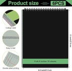 Resurhang 6 Pcs Legal Pad Top Spiral Bound Notebook 70 Sheets Double Sided College Ruled Paper Notepad Memo Steno Pad with Stiff Cover for Business College(8.5 x 11 Inches,No Holes,Neutral Color)