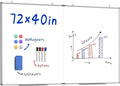 72"X 40" Large Magnetic Dry Erase Whiteboard, Removable Wall Hanging Board with 4 Pens & 1 Dry Erasers & 6 Magnets, Sliver Aluminum Frame White