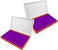 2 Pack Plastic Case Stamp Pad Large Size, Purple Color - Size: 4" x 7" - Choose from 15 Ink Colors
