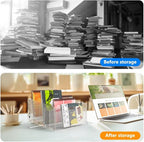 Cuukie File Sorter Organizer, 5 Sections Acrylic Letter Tray for Desk, Mail Organizer Letter Holder for Envelopes, Mail, Electronics 2Pack 2PCS