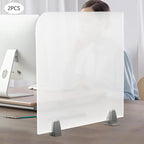 Desk Divider, 2 pcs Acrylic Desk Privacy Panels, Privacy Desk Screen, Frosted Acrylic Partitions with Clips Acrylic Table Top Sneeze Guard for Offices Schools (23"x18"x2")