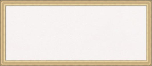 Amanti Art White Cork Board for Wall, 14x32 Vision Board with Gold Frame, Medium Corkboard Office Decor for Home Organization, Casual Corkboard Pinboard to display items for home organization