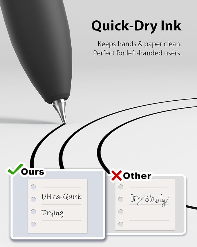 16 Pcs Gel Pens - 0.7mm Fine Point Smooth Writing Fidget Pens, Quick-Dry Long Lasting Black Ink, Office & School Supplies Men Women Student (16 Count, Black Ink)