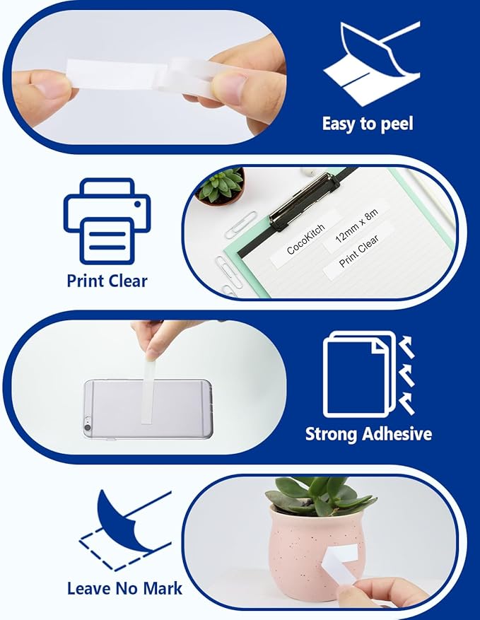 5-Pack TZe-221 Tape 9mm 0.35 Laminated White Compatible for Brother P Touch Label Tape TZe221 TZ-221 Work with Ptouch PT-D210 PT-D220 PT-H103W PT-1890 PT-D600 PT-D410 Label Maker, 3/8 Inch x 26.2 Ft