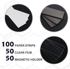 LLPT Magnetic Label Holder 5" x 3" 26 Packs C Channel White Paper Cards Protective Film Strong Removable for Shelf White Board Toolbox Metal Wall Cabinet Drawer(MH53026)