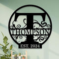 Custom Metal Signs | Personalized Monogram Name Sign | Outdoor Wall Art for Family Name | Custom Name Metal Sign, Last Name, Anniversary, Wedding Gifts for Women, Wife, Parents, couple (6'') (Design 4)
