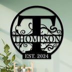 Custom Metal Signs | Personalized Monogram Name Sign | Outdoor Wall Art for Family Name | Custom Name Metal Sign, Last Name, Anniversary, Wedding Gifts for Women, Wife, Parents, couple (6'') (Design 4)