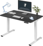FLEXISPOT E6 3-Stage Dual Motor Electric Standing Desk 48 x 30 Sit Stand Up Desk, Holds 220 lbs, Adjustable Height w/Memory Presets, One-Piece Black Desktop & White Frame, Ships in 2 Boxes