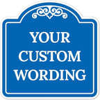 Custom Decorative Sign, Personalized Metal Sign for Business, Driveway, Home, Airbnb, Office Door Plaque, Blue Background, 24x24 Inches, ACM, Fade Resistant, Made in USA
